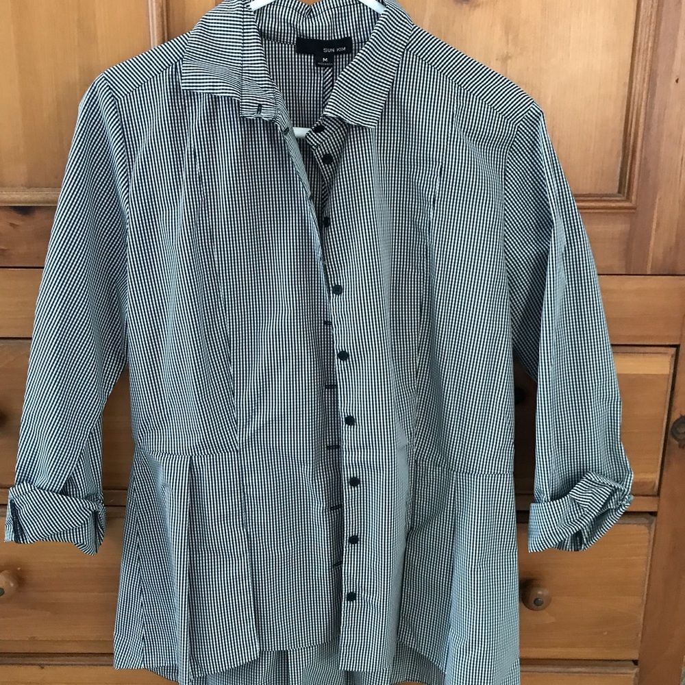 Black and white checked shirt